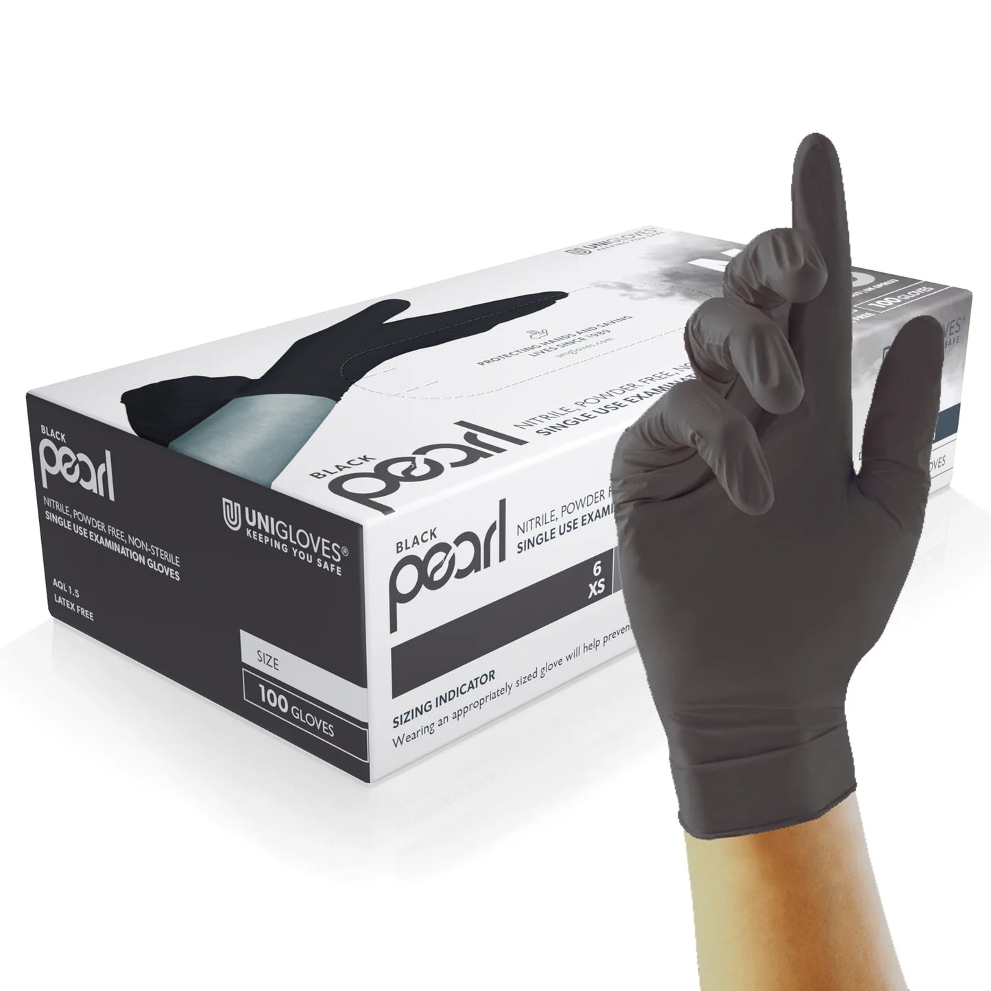 Black Pearl Nitrile Gloves - Sold as a case of 10 boxes (100 gloves per box)