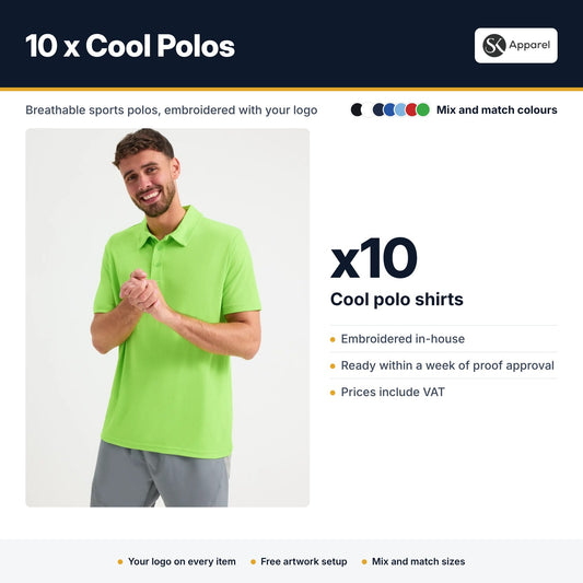 10 x Cool Polo Shirts - what's included