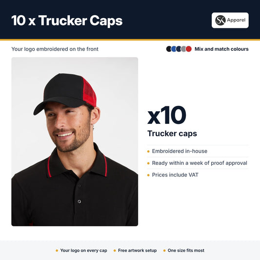 10 x Trucker Caps - what's included