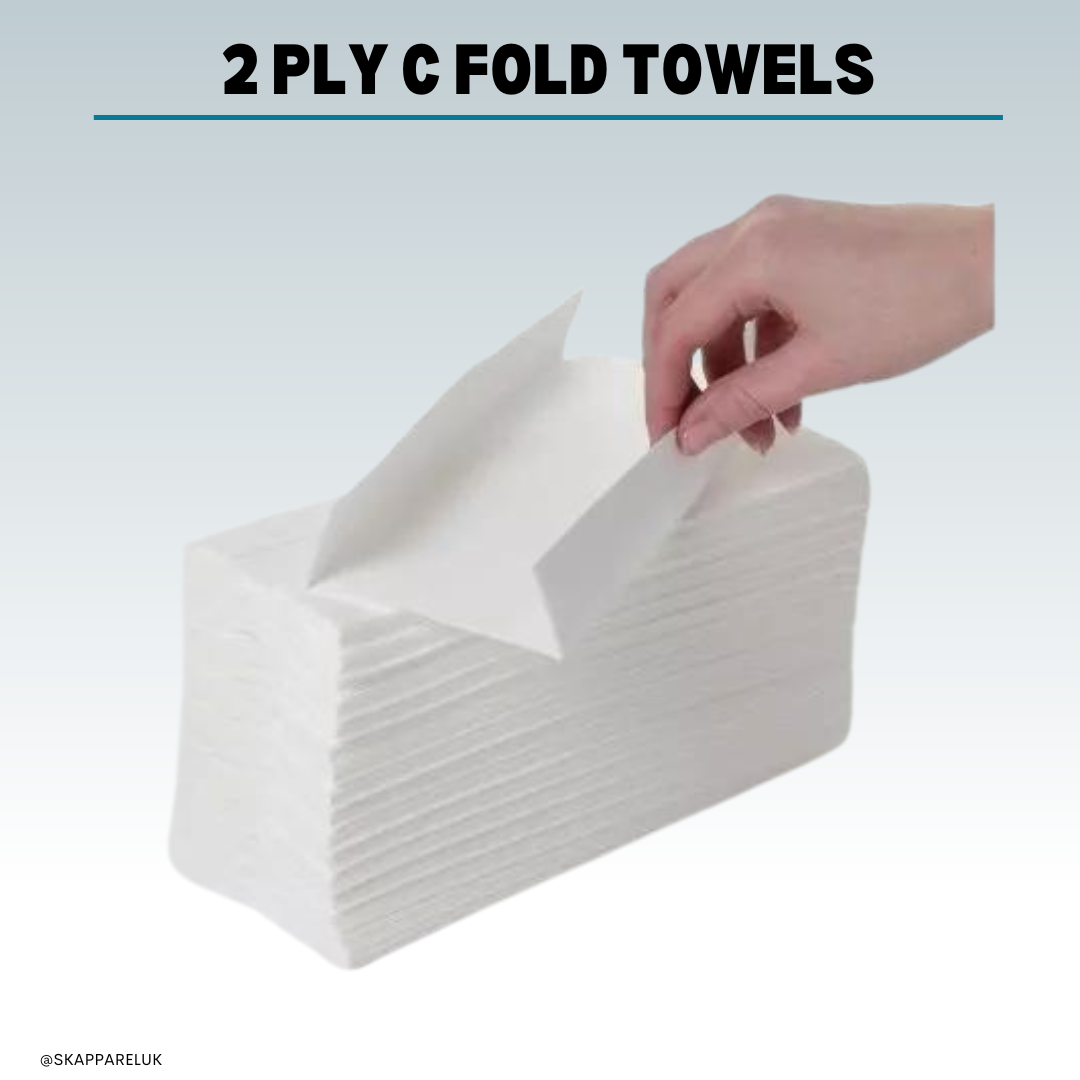 Premium 2ply White C-Fold Towels- 2400
