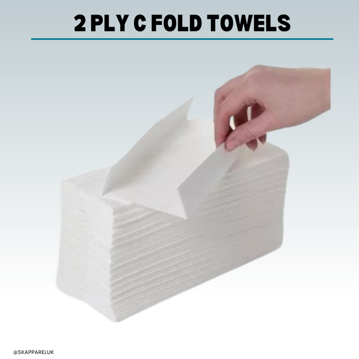 Premium 2ply White C-Fold Towels- 2400 – SK Apparel