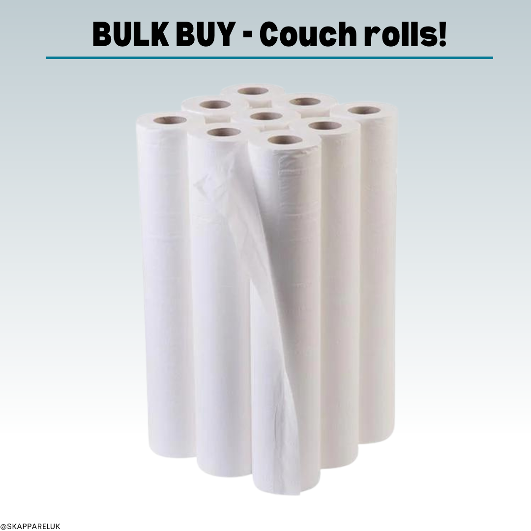 BULK BUY - Disposable White Hygiene Couch Rolls 20" 40M